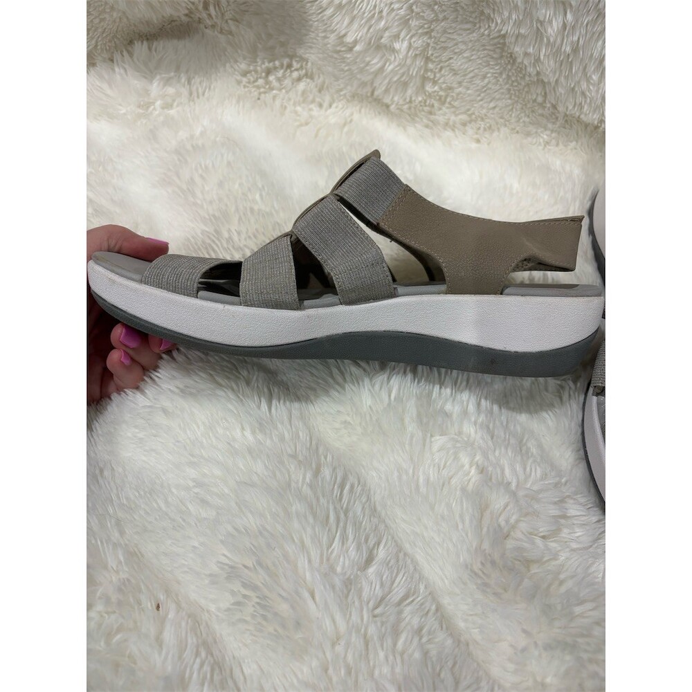 Clarks Cloudsteppers Womens Gray Comfort Strappy Slingback Sandals 8 M - Picture 2 of 9